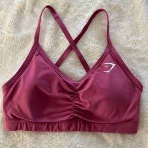 Gymshark Rose Pink Rouched Training Sports Bra Size Small